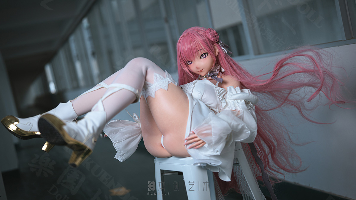  BCdoll ピンクロング 花の髪飾り 紫の瞳 リアルドール 