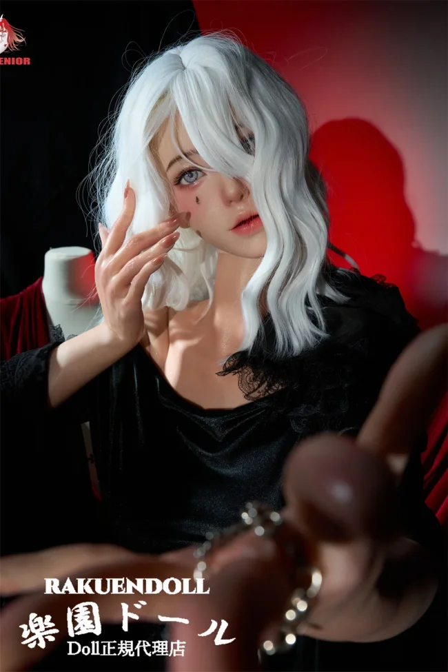 Doll Senior #27凛纱Linshaヘッド 170cm Hカップ ハロウィン リアル ドール 白髪の美魔女ドール 黒ドレス エロ 巨乳