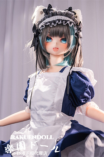 JSLDOLL 136cm 大柴喵ヘッド メイドラブドール 猫耳の髪飾り 青い瞳 ビニール製頭部 TPE製ボディ 肌色＆眼球色＆メイク＆ウィッグ＆衣装は宣材写真と同じ