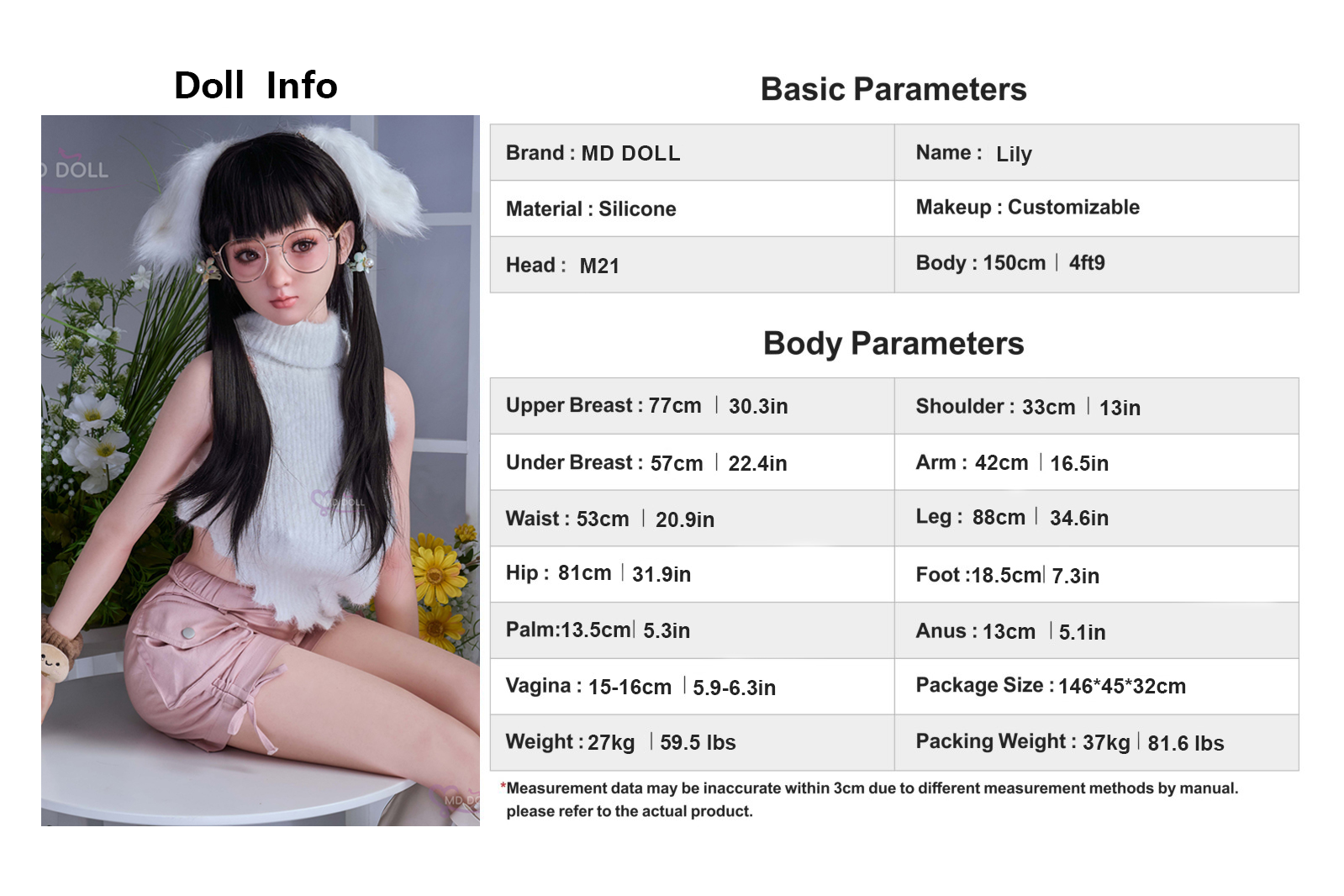 MD DOLL ダッチドール 150cm Eカップ M21ヘッド 基本情報