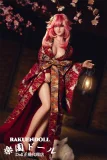 紅柄の着物を艶やかに羽織るリアル ラブドール