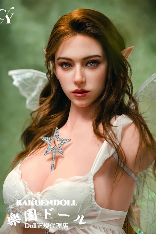 TOP-CYDOLL Lindsay-2 110cm Gカップ 欧米風 エルフ耳のトルソーラブドール 宣材写真通りのはROSヘッド シリコン製ドール