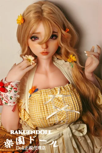 Elsa Babe HB050 香澄悠里ヘッド 144cm アニメ顔 リアル ドール 花飾りを付けた金髪美少女ドール 宣材写真はシリコンボディ