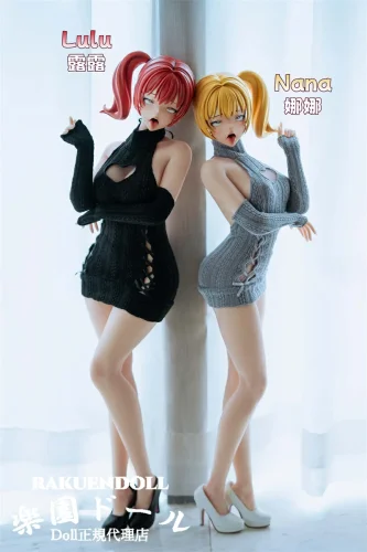 BCdoll Lulu 60cm Eカップ+ PUヘッド+Nana 60cm Bカップ シリコン製ボディ アニメ風セックスできるフィギュア 双子キャラクター