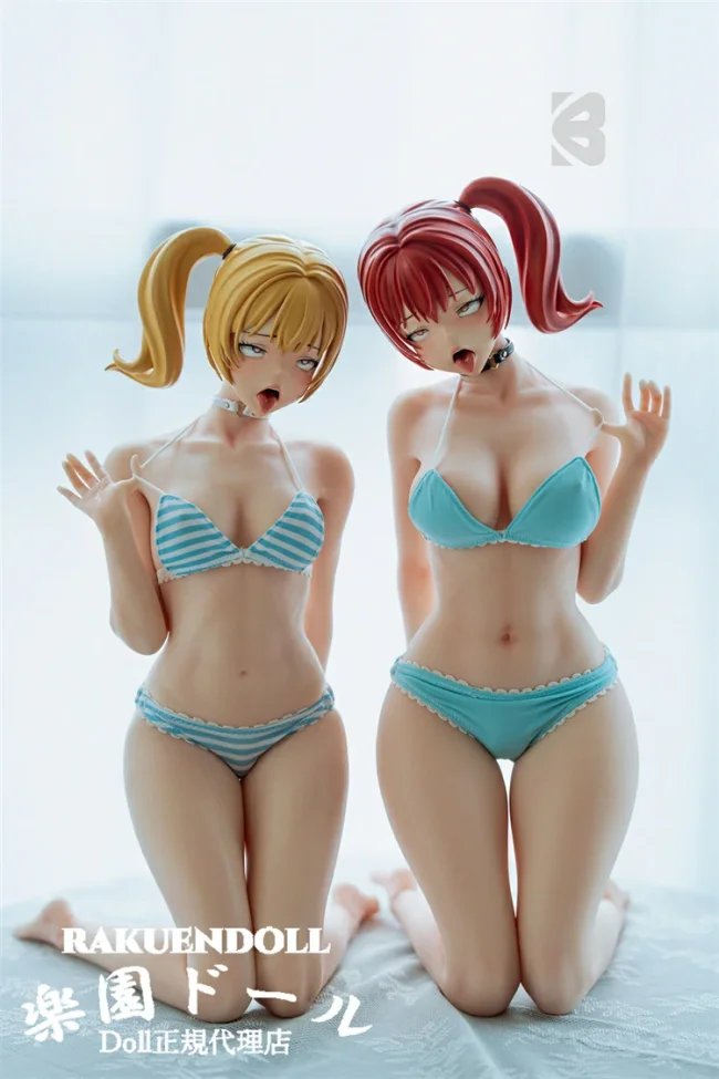 BCdoll Nana 60cm Bカップ+Lulu 60cm Eカップ PUヘッド+シリコン製ボディ ツインテールの元気な双子ミニラブドール