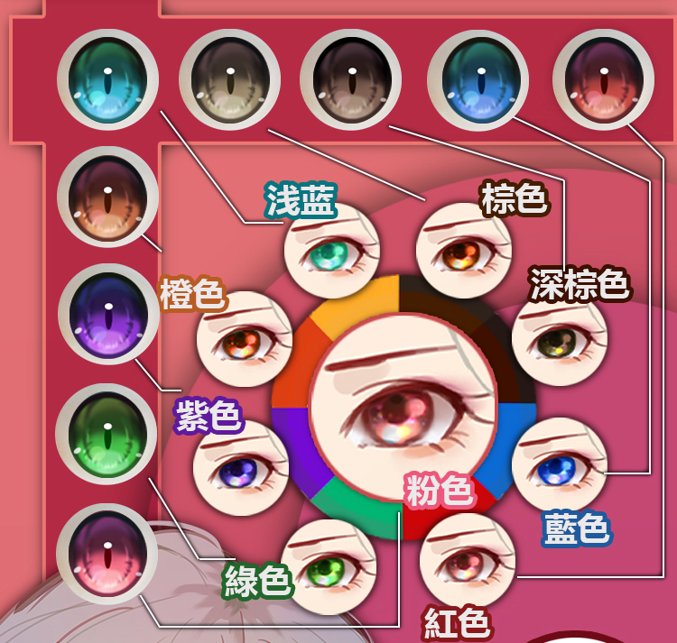 ElsaBabe アニメ顔ラブドール RAD049ヘッド 眼球カラー一覧