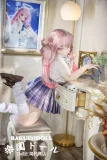 ドール アダルト 抱きやすい115cm小柄ドール 淡ピンク髪 赤瞳 ツインテール