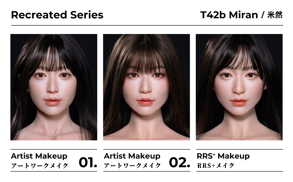 topsinodoll sexdoll T42bヘッド メイクの違い 比較画像