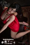 love doll 165cm Cカップ 欧米系ドール 黒ボブ赤ドレス美女