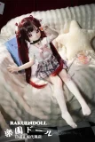 real doll アニメ顔 ピンク×パープル制服のJK風キャラクタードール 小型サイズ インテリア向け