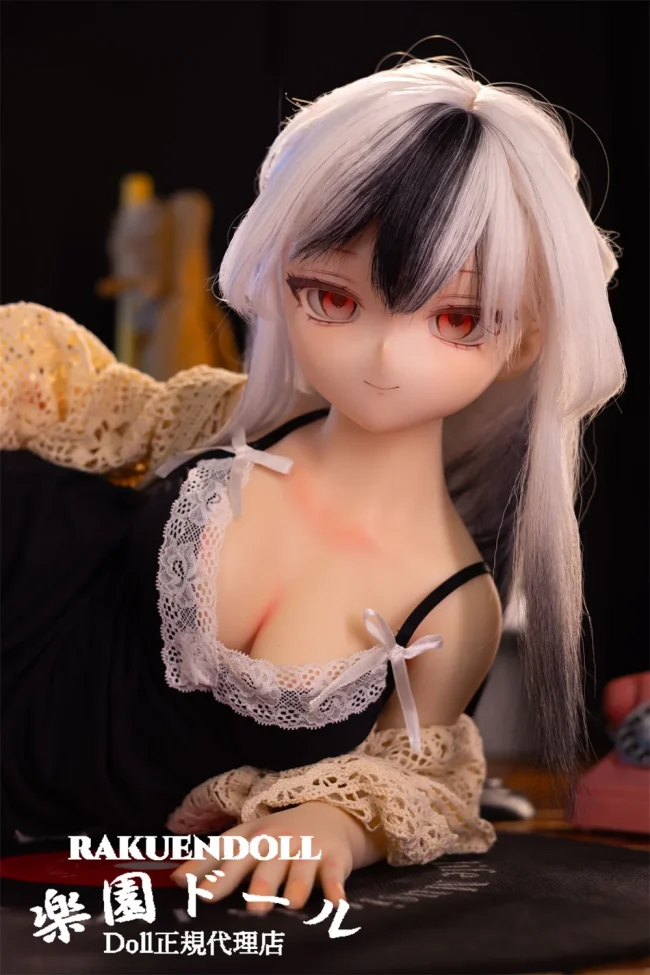 MW Girl(魔物姫) 千代子ヘッド 115cm バスト中 白髪×黒い前髪のフィギュア 赤瞳ラブドール フルシリコンドール