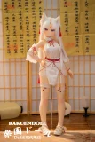 real doll 狐耳アクセサリー付きアニメドール 赤白チャイナ衣装 上品で麗しい表情