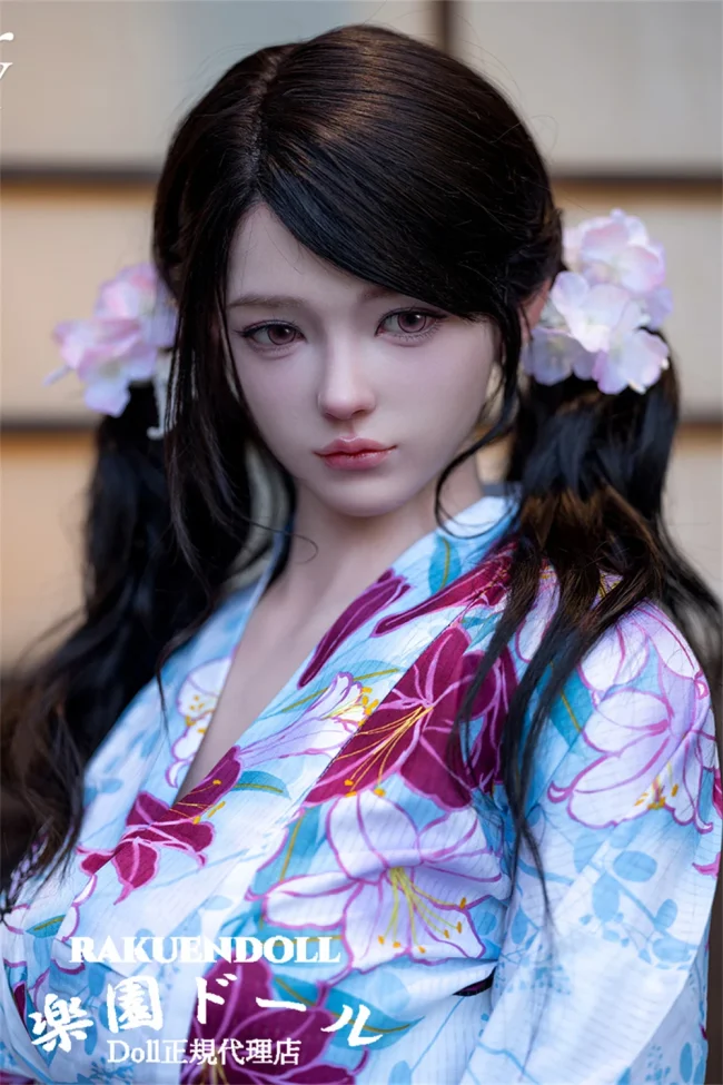 TOP-CYDOLL Sato Asukaヘッド 162cm Eカップ 青色の着物に桜柄をあしらった和風美人ダッチワイフ 宣材写真は硬めヘッド フルシリコン製