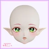 MW Girl(魔物姫) 神子ヘッド 115cm バスト中 白髪フィギュア 狐耳アクセサリー付きラブドール 宣材写真のはビニールヘッド+シリコンボディ