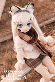 R01ヘッド 141cm Cカップ  ふわふわ猫耳 白虎少女 シリコンヘッド+TPE製ボディ アニメ風リアルドール