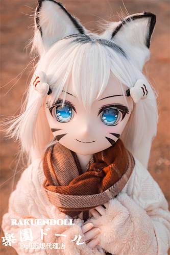 XYGO(许愿谷) R01ヘッド 141cm Cカップ  ふわふわ猫耳 白虎少女 宣材写真の服が付属 シリコンヘッド+TPE製ボディ アニメ風リアルドール