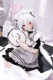ブルアカ コスプレのアニメ人形 白いロングヘア メイド服 リアルドール