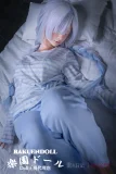 銀髪妹系コスプレ風 眠る様子 きれい顔 リアル人形