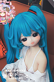 羊角社Croissant Doll #B06ヘッド 132cm バスト小 小悪魔系あざとい ミクコスプレ姿ラブドール 宣材写真のは手描きメイク ビニール製のヘッド アニメ風ダッチワイフ