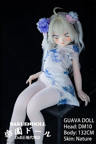 Guava doll DM10ヘッド 132cm AAカップ 銀髪癒やし系アニメ風美少女ラブドール ビニールヘッド+TPEボディ