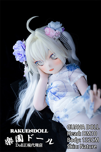 Guava doll DM10ヘッド 132cm AAカップ 銀髪癒やし系アニメ風美少女ラブドール ビニールヘッド+TPEボディ
