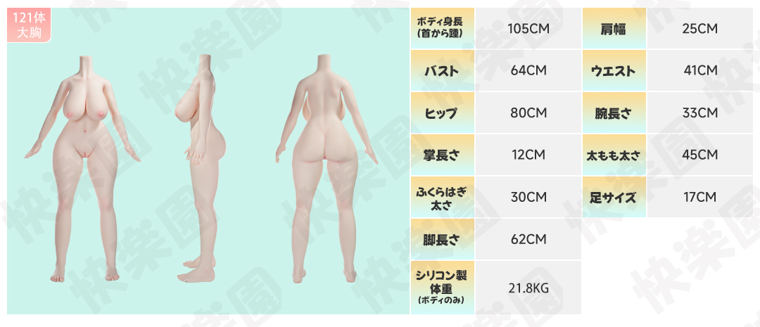 121cm ラブドール MW Girl(魔物姫)  ボディスペック