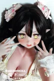 エルフ耳のアニメ系美少女ドール 金色の瞳 可愛い表情