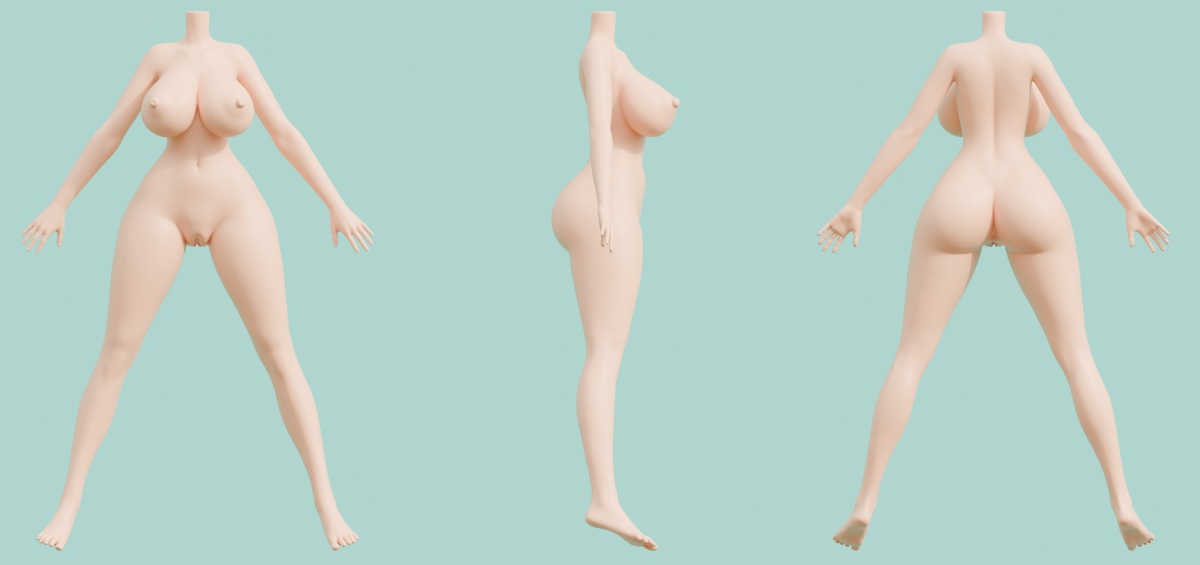 二次元風巨尻リアルドール Koharu ヘッド（mini）＆98cm Lカップ 三面図