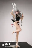 sexdoll ブラックの小悪魔連体衣装を着たうさ耳少