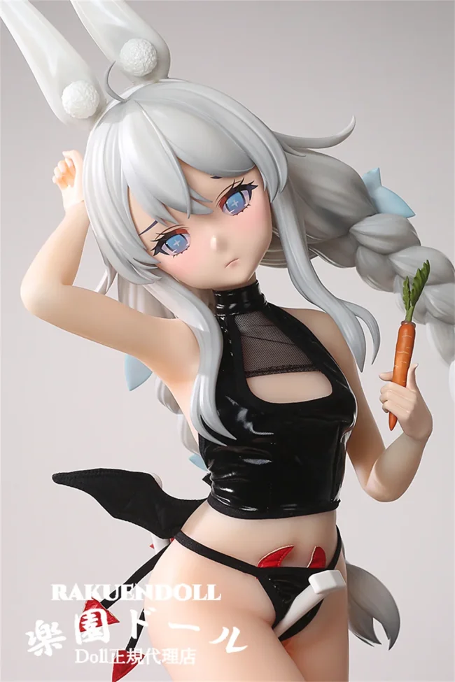 Otaku Doll 懒兔ヘッド 65cm 小悪魔ラブドール ミニフィギュア PVCヘッド+シリコンボディ 収納が便利 使いやすい