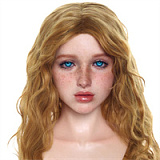 Real lady R8ヘッド Lena 159cm Hカップ そばかすメイク 実在感清楚可憐モデル顔欧米風小麦肌神秘的画家アダルトドール 超リアルな肌の質感 宣材写真のはROS MAX機能付き