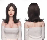 Irontechdoll S13ヘッド 164cm Eカップ Celine ぽっちゃり小麦肌クール系欧米風巻き髪ダッチワイフ 宣材写真はROSMAX付き＆フルシリコン製