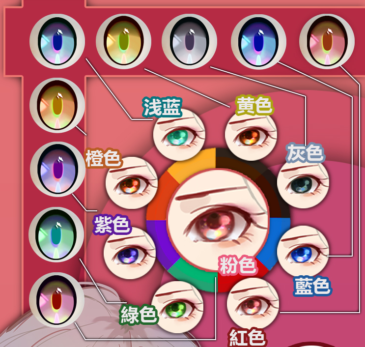 ElsaBabe アニメ顔ラブドール RAD021ヘッド 眼球カラー一覧