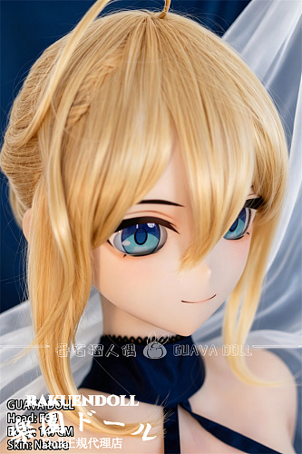 【8月3日まで10%OFF！】Guava doll F04ヘッド＆147cm Dカップ 宣材写真はビニールヘッド+TPEボディ Fate セイバー アーサー王 金髪コスプレ風頼りになるアニメ顔リアルドール
