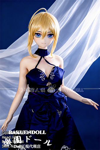 【8月3日まで10%OFF！】Guava doll F04ヘッド＆147cm Dカップ 宣材写真はビニールヘッド+TPEボディ Fate セイバー アーサー王 金髪コスプレ風頼りになるアニメ顔リアルドール