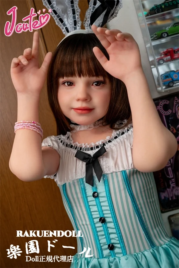 Jcute AGB36 ハニーヘッド 128cmバスト平 ウサギ耳飾り 元気型 妹系 ラブドール 宣材写真は口開閉機能付き フルシリコン製