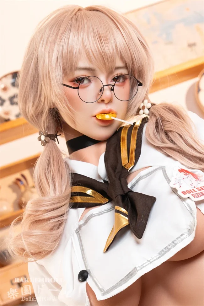 Doll Senior #34绘梨衣ヘッド 160cm Dカップ 眼鏡美少女 かわいい 金髪 リアルドール 宣材写真はROS機能付き フルシリコン製