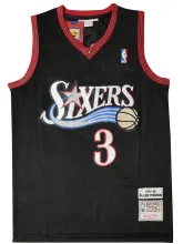 1997-1998 NBA 76ers IVERSON black classic Mesh Jersey 1:1 Quality