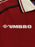 1998 Manchester United Home Long sleeve 1:1 Quality Retro Soccer Jersey