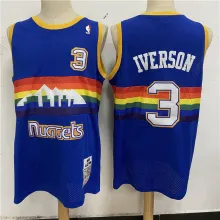 NBA Nuggets # 3 Lverson Snow mountain blue top Mesh Jersey 1:1 Quality