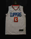 NBA New season clippers (new fabric print) 13 George City Edition dark blue, black, white, retro white 1:1 Quality