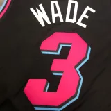 NBA Heat crew crew black No.3 Wade with chip 1:1 Quality
