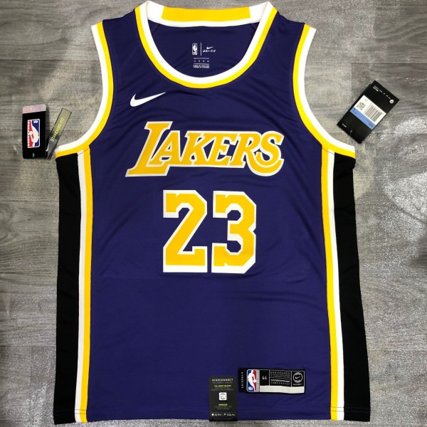 NBA Laker crew neck retro purple 23 James with chip 1:1 Quality