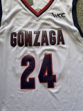 NCAA University of Gonzaga #24 white university Jersey 1:1 Quality