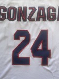 NCAA University of Gonzaga #24 white university Jersey 1:1 Quality