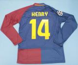 2007-2008 Barcelona Home Long sleeve 1:1 Retro Soccer Jersey