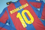 2007-2008 Barcelona Home Long sleeve 1:1 Retro Soccer Jersey