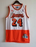 NBA Lakers #24 Kobe up white and down orange Vintage mesh 1:1 Quality