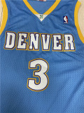 NBA Nuggets # 3 Lverson Retro moon blue top Mesh Jersey 1:1 Quality