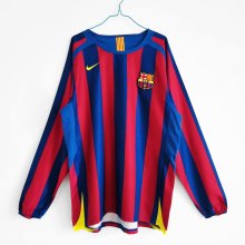 2005-2006 Barcelona Home Long sleeve 1:1 Quality Retro Soccer Jersey